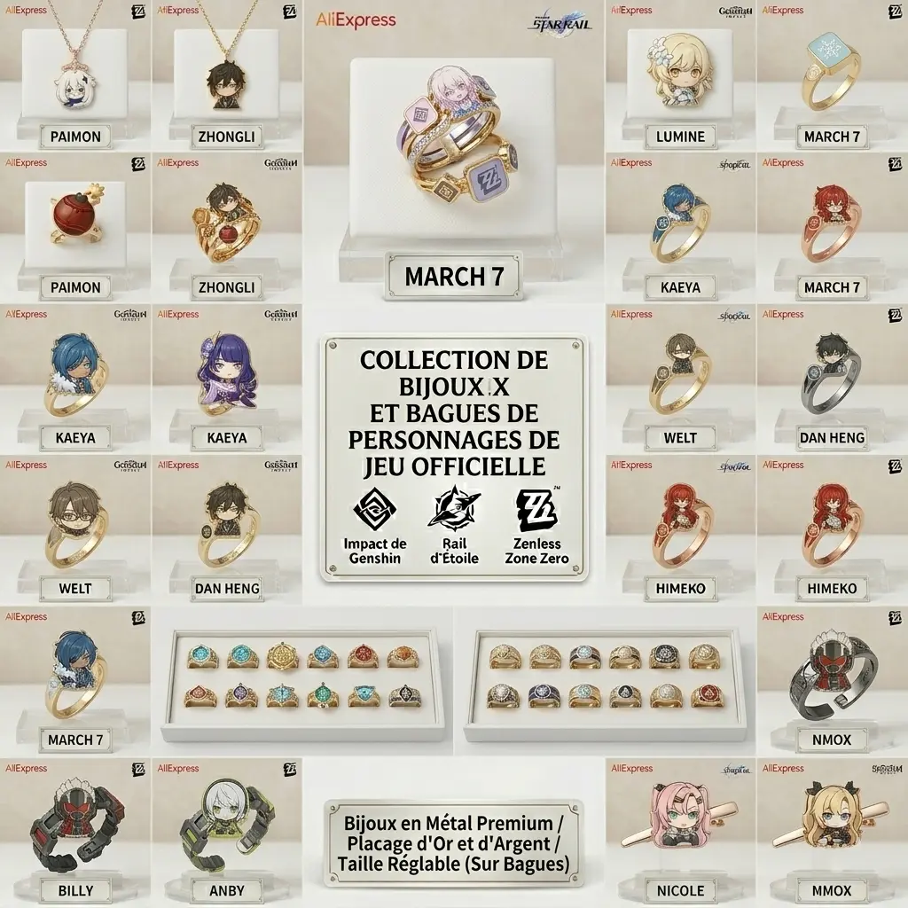 Les Bagues et Bijoux Répliques Lore-Accurate ZZZ Honkai Genshin Les Bagues et Bijoux Répliques Lore-Accurate ZZZ Honkai Genshin