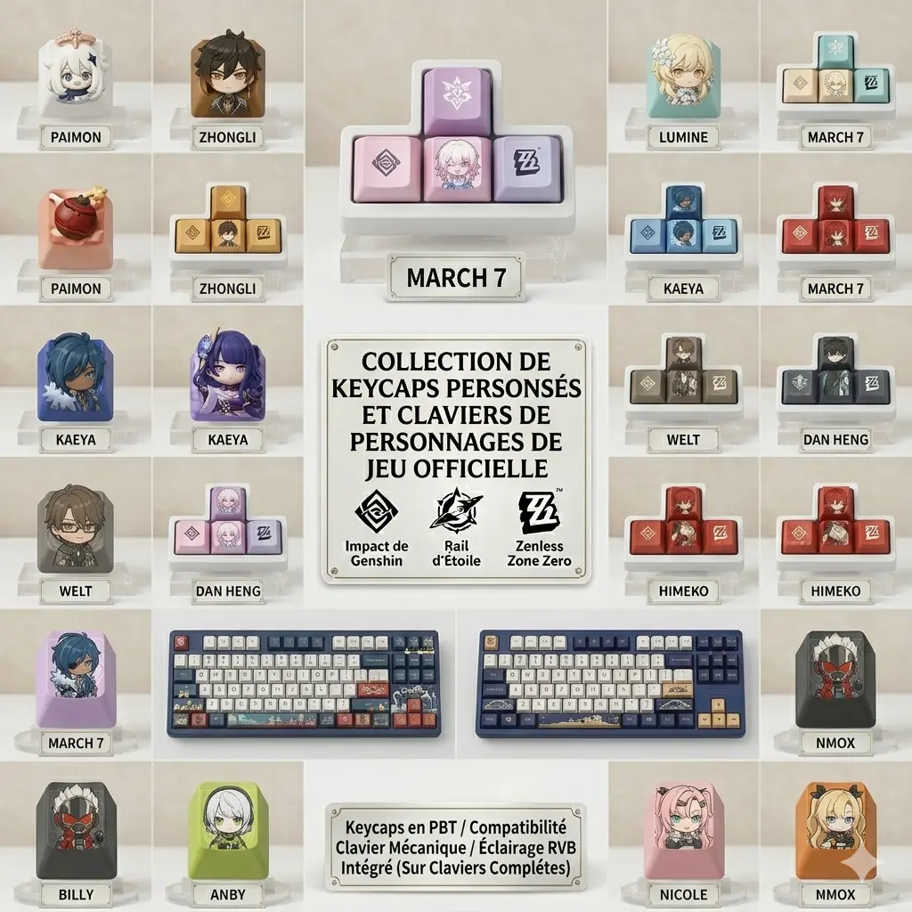 Touches ou claviers personnalisés Zenless Zone Zero Honkai Star Rail Genshin Impact Touches ou claviers personnalisés Zenless Zone Zero, Honkai Star Rail & Genshin Impact